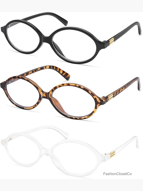 Blue Light Blocking Oval Reading Glasses for Women Men main image 6